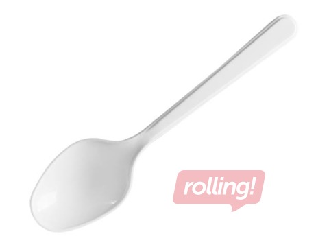 Spoons plastic, reusable, white, 50 pcs.