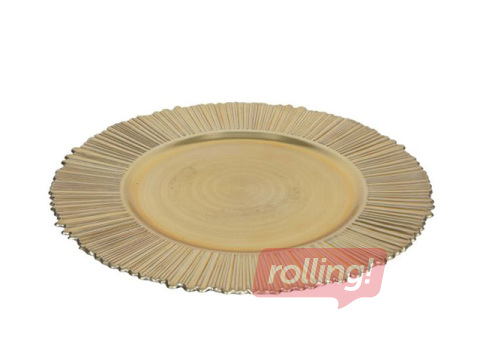 Dekoratiivne taldrik, plastmassist, kuldne, Ø33cm