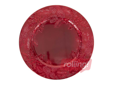 Dekoratiivne taldrik, plastmassist, punane, Ø33cm
