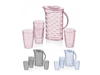 Joogikomplekt Rattan, erinevad värvid, plastik, 4 inimesele