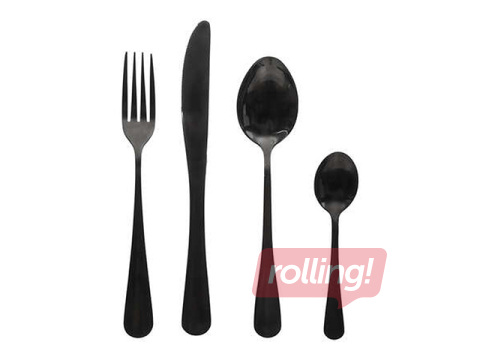 Söögiriistade komplekt, must, 16 tk.