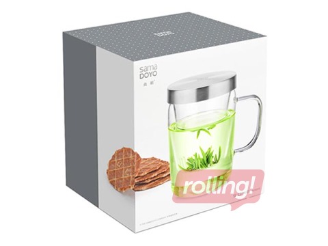 Klaasfiltriga teetass 3 in1, Samadoya, S014B, 500ml