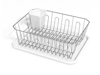 Dish rack with white tray TORO, 43x32x14 cm