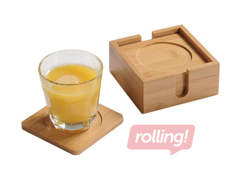 Tassialused Kesper, bambusest, 12x12cm, 6tk