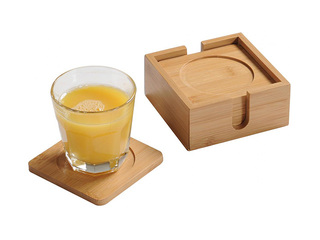 Tassialused Kesper, bambusest, 12x12cm, 6tk