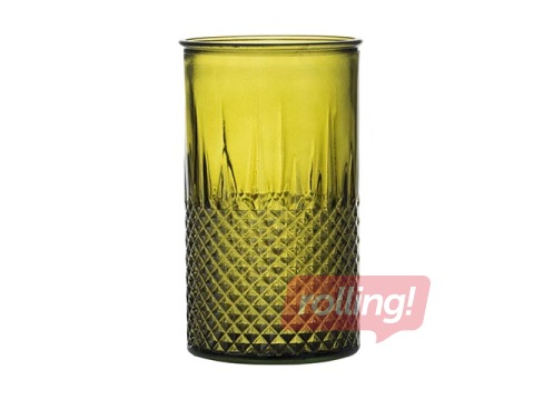 Vase Diamante, glass, 13.5cm, yellow