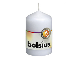 Küünal Bolsius, silinder, valge, ø4.8x8cm