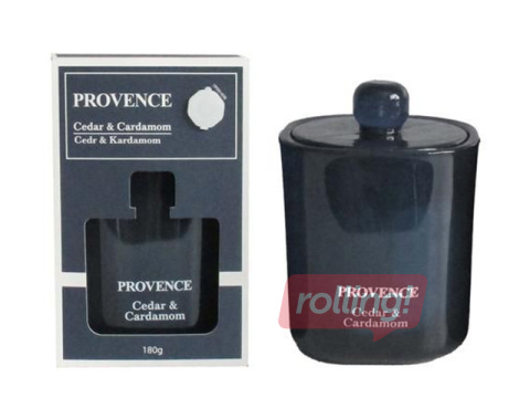 Aroomiküünal Provence Cedar & Cardamom, klaasanumas kaanega, 13cm