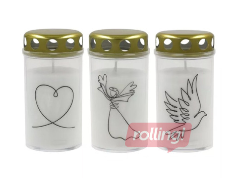 Küünal Candela kaanega, erineva trükiga, valge