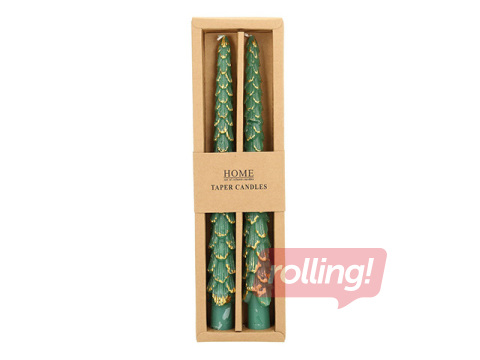 Küünal Carols, antiikstiilis, roheline kuusk, 25cm, 2 tk