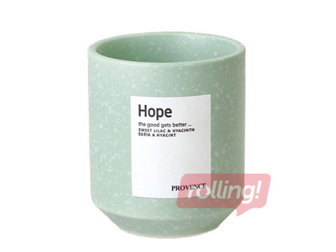 Küünal Provence Hope, keraamilises anumas, sirel ja hüatsint, roheline, Ø7×8cm
