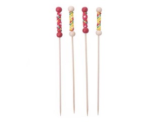 Skewers TEXTILE, 12 cm, red and yellow, 100 pcs.