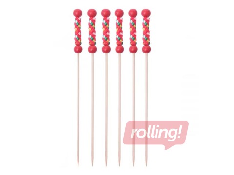 Skewers TEXTILE, 12 cm, red, 100 pcs.