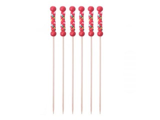 Skewers TEXTILE, 12 cm, red, 100 pcs.