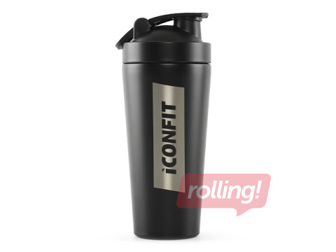 Šeiker Iconfit Reforce, roostevabast terasest, must, 800ml