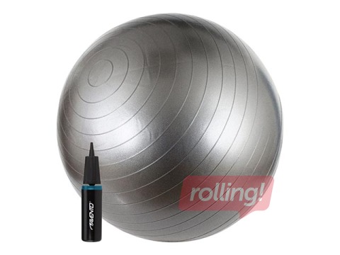 Vingrošanas bumba ar pumpi  Avento, d:65cm, sudraba