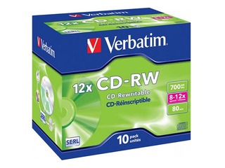 CD-RW toorikud Verbatim SERL 700 MB 8x-12x Colour, 10 tk.