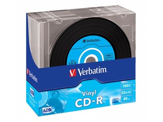 CD-R toorikud Verbatim CD-R AZO 700MB Vinyl 1x-52x, 10 Pack Slim