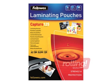 Lamineerimistaskud Fellowes, A3, 125mic., 100 tk.
