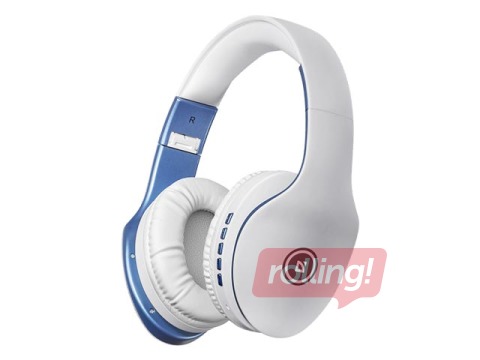 Wireless stereo headset Defender FreeMotion B525 white+blue, Bluetooth