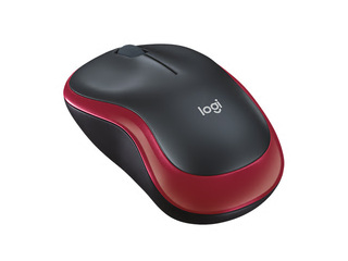Logitech M185 juhtmeta hiir, must/punane