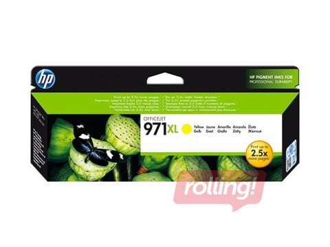 Tindikassett HP 971XL seadmele Officejet Pro X series, Kollane (6.600 lehte)