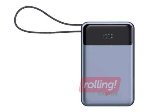 Mobiililaadija Canyon OnPower 600 PD 65W, 20000mAh, kaabliga, tumehall