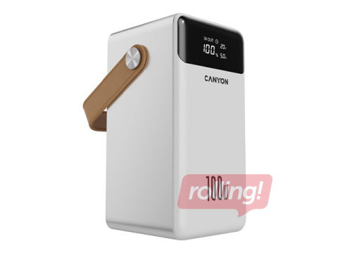 Mobiililaadija Canyon OnPower 610 PD 100W, 60000mAh, kaabliga, valge