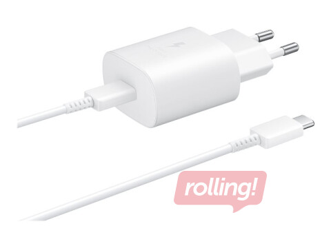 Laadija Samsung EP-TA800 Type C, traadiga, 25W, 1.0 m, valge