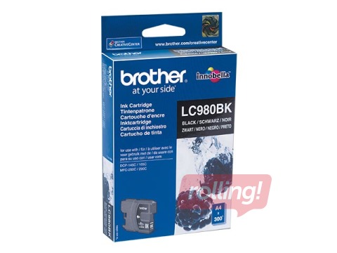 Tindikassett Brother LC980, must (300 lk)
