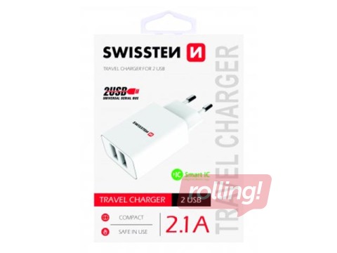 Laadija Swissten Premium Travel Charger USB 2.1А / 10.5W, valge