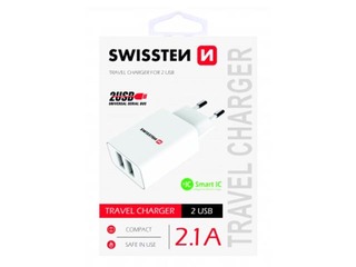 Lādētājs Swissten Premium Travel Charger USB 2.1А / 10.5W, Balts