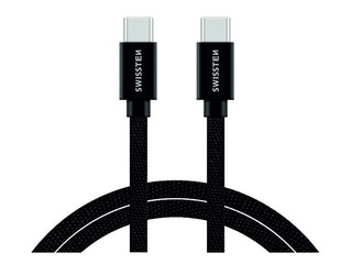 Andme- ja laadimiskaabel Swissten Textile universaalne kiirlaadimine 3.1 USB-C kuni USB-C, 1,2 m, must