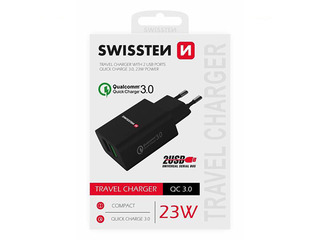 Swissten Premium reisilaadija 2x USB / QC3.0 23W