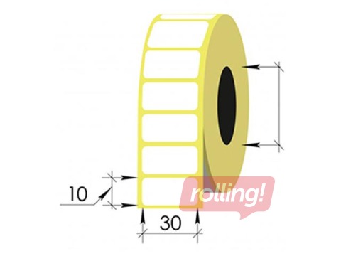 PROMO Thermal labels roll, 30X10 mm, Vellum, 3000 pcs