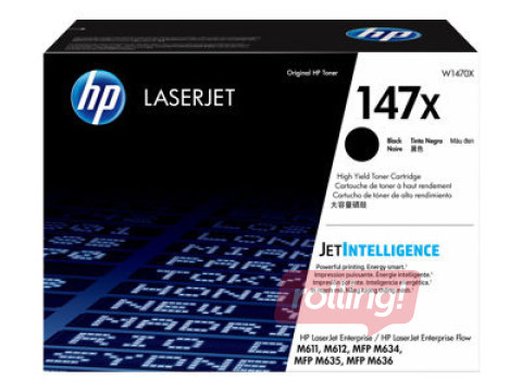 Tonera kasete HP 147X, Melna (25200 lpp)