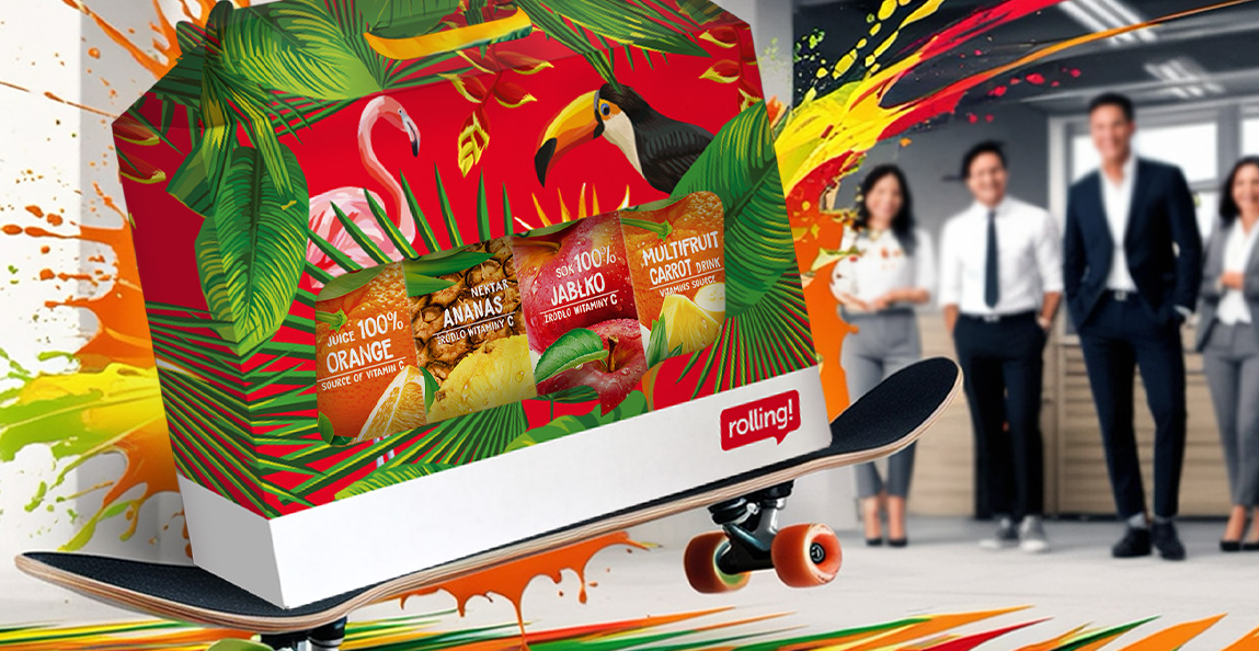 Roll into the office with a Rolling delicious drinks suitcase – as a gift!