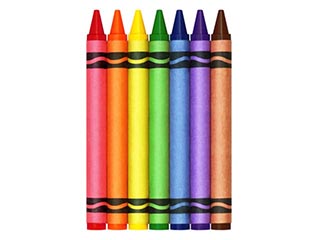 Crayons and board chalk