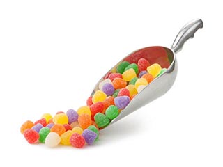 Candies in large packs