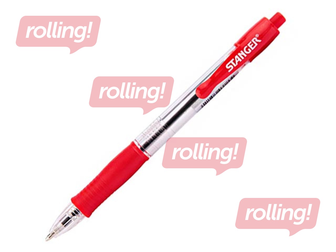 Ballpoint pen Stanger softgrip R, 1mm, red