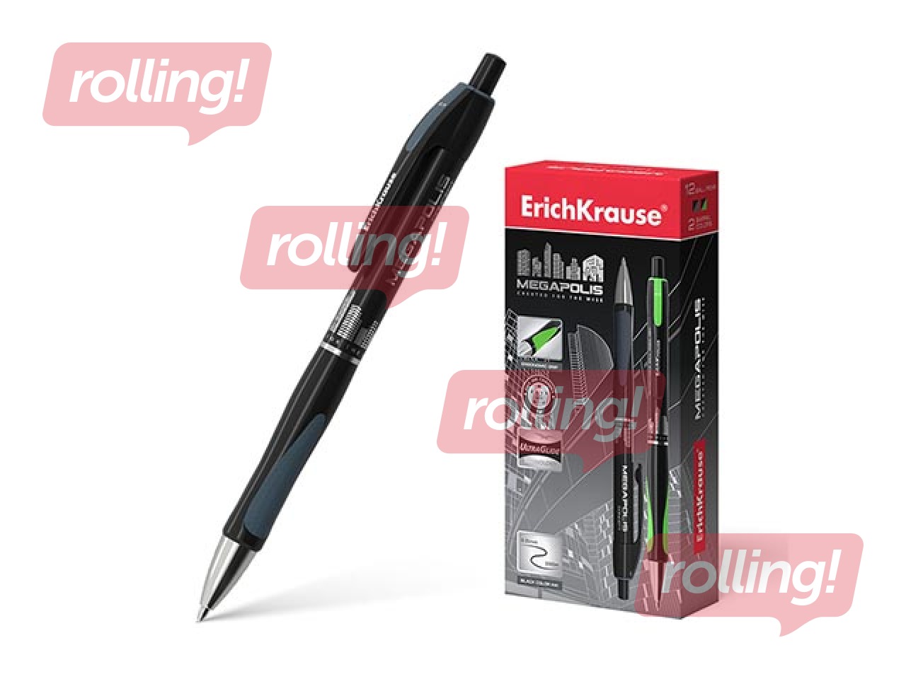 Pastapliiats ErichKrause Megapolis Concept, must, 0.7mm