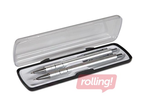 Pastapliiats ja harilik pliiats karbis Concorde Ring, hõbedane