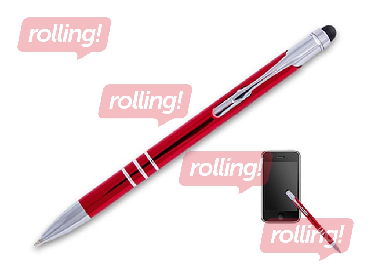 Lodīšu pildspalva Concorde Soft touch, 0.8mm, sarkans korpuss, zila tinte