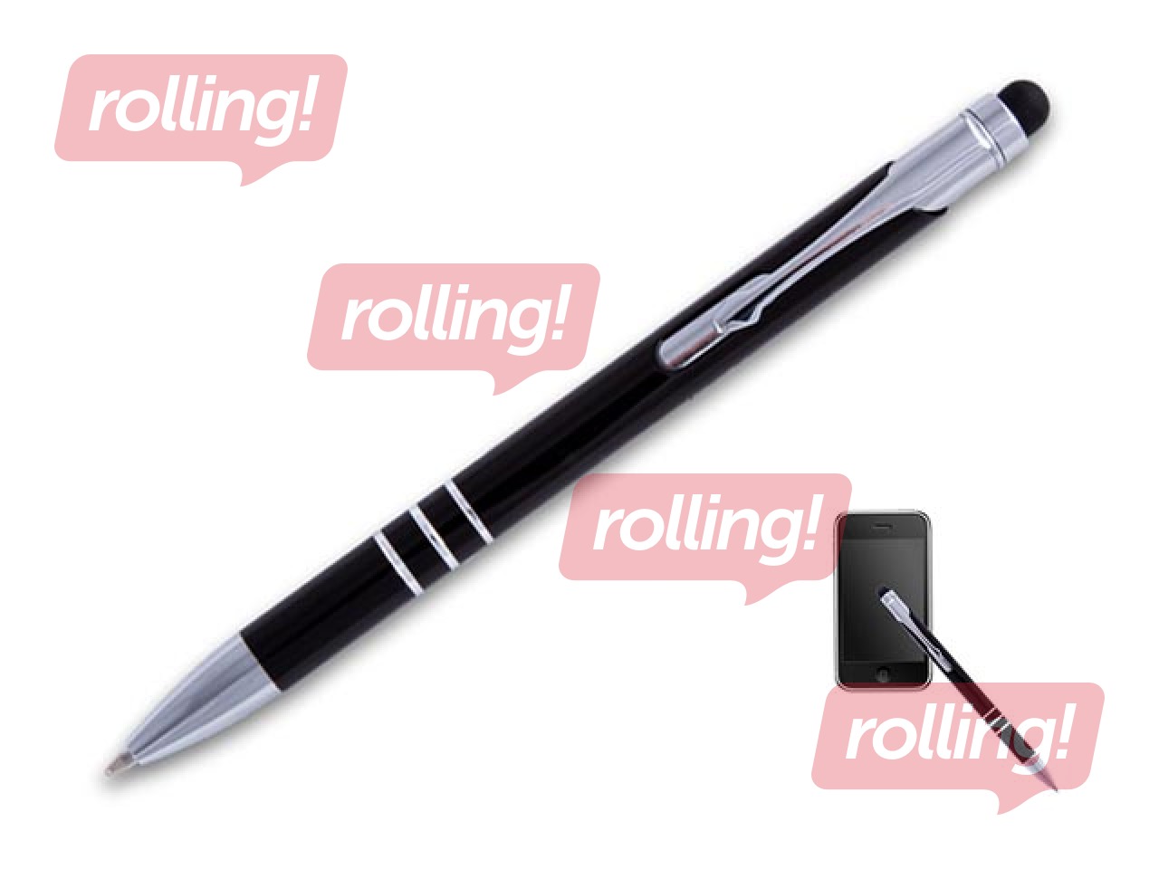 Ручка шариковая Concorde Soft touch, 0.8мм, сенсорная, черный корпус, синие чернила