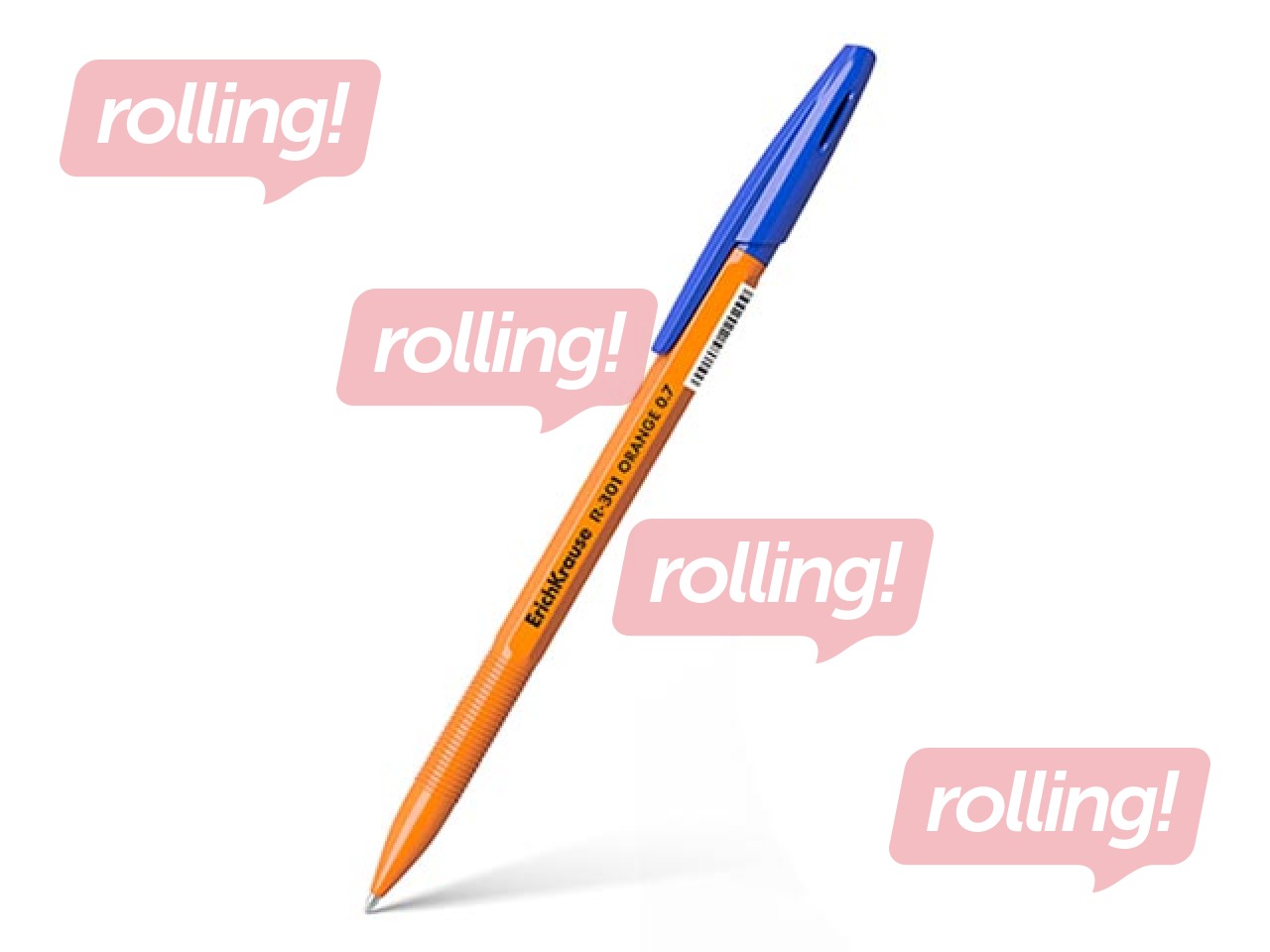 Pastapliiats ErichKrause R-301 ORANGE, 0.7mm, sinine