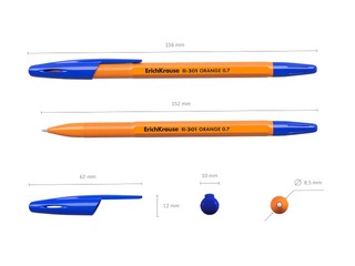 Pastapliiats ErichKrause R-301 ORANGE, 0.7mm, sinine