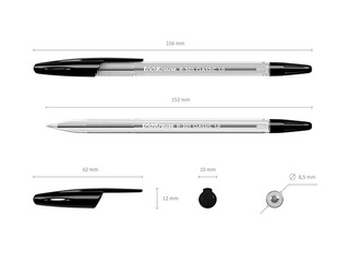 Pastapliiats ErichKrause R-301 Classic Stick 1.0, tindi värv: must