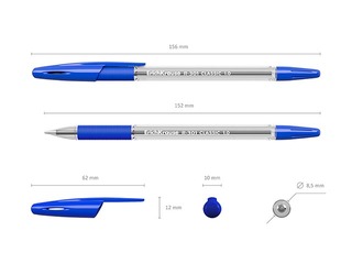 Pastapliiats ErichKrause R-301 Classic Stick & Grip 1.0, tindi värv: sinine