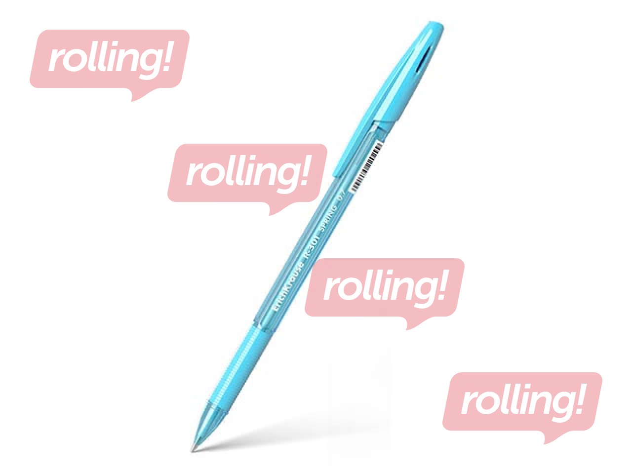 Ballpoint pen ErichKrause R-301 Spring Stick&Grip, 0.7mm, blue