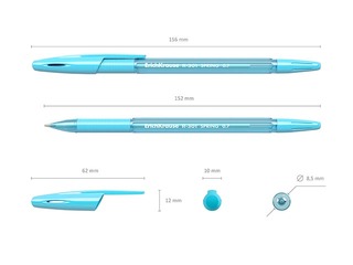 Ballpoint pen ErichKrause R-301 Spring Stick&Grip, 0.7mm, blue